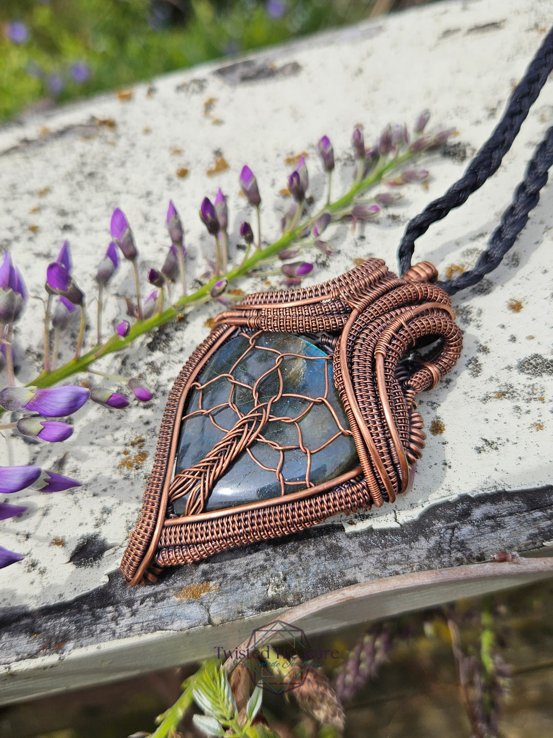 Labradorite and Copper Tree of Life Necklace