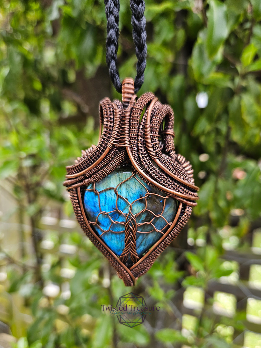 Labradorite and Copper Tree of Life Necklace