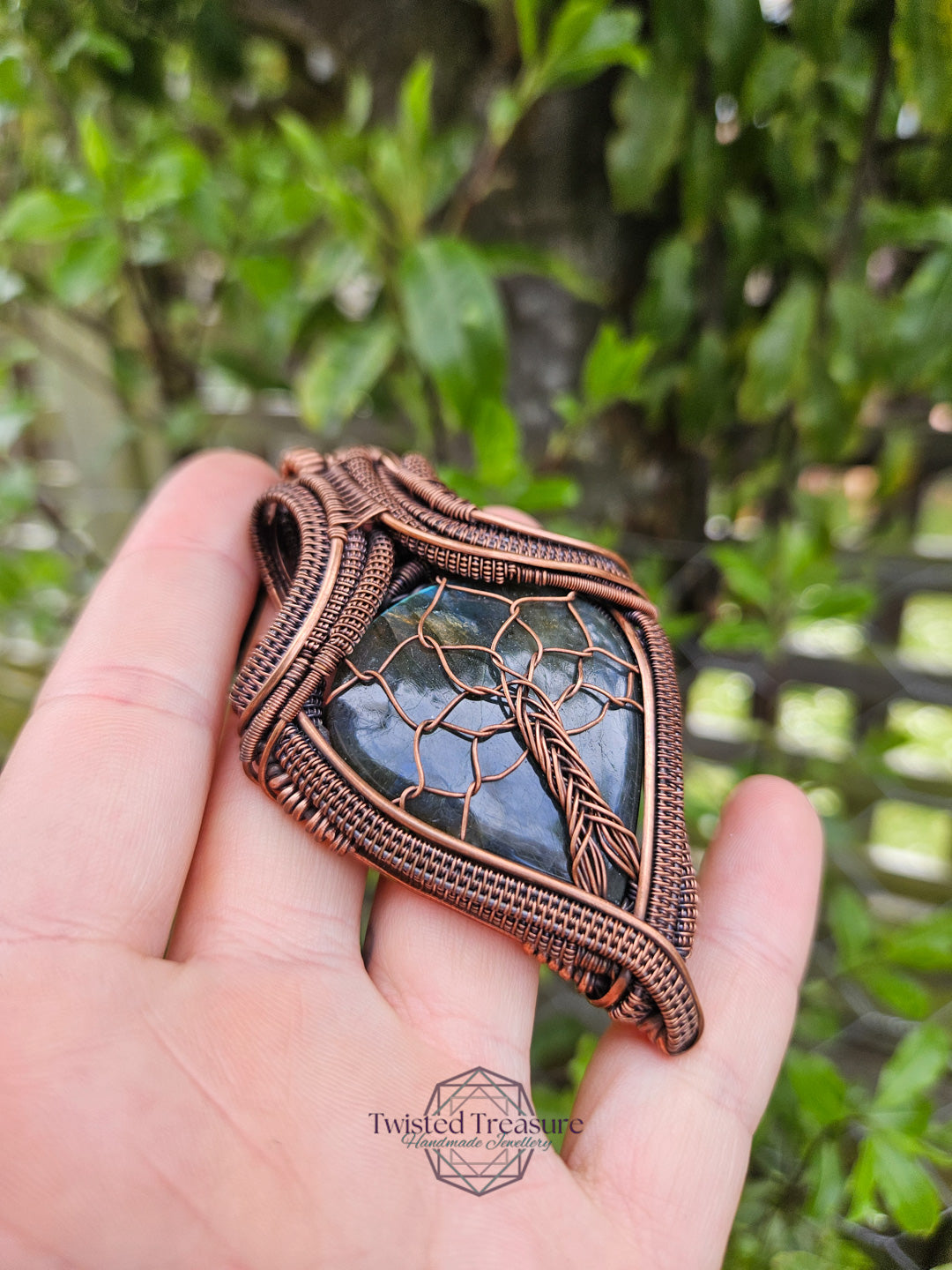 Labradorite and Copper Tree of Life Necklace