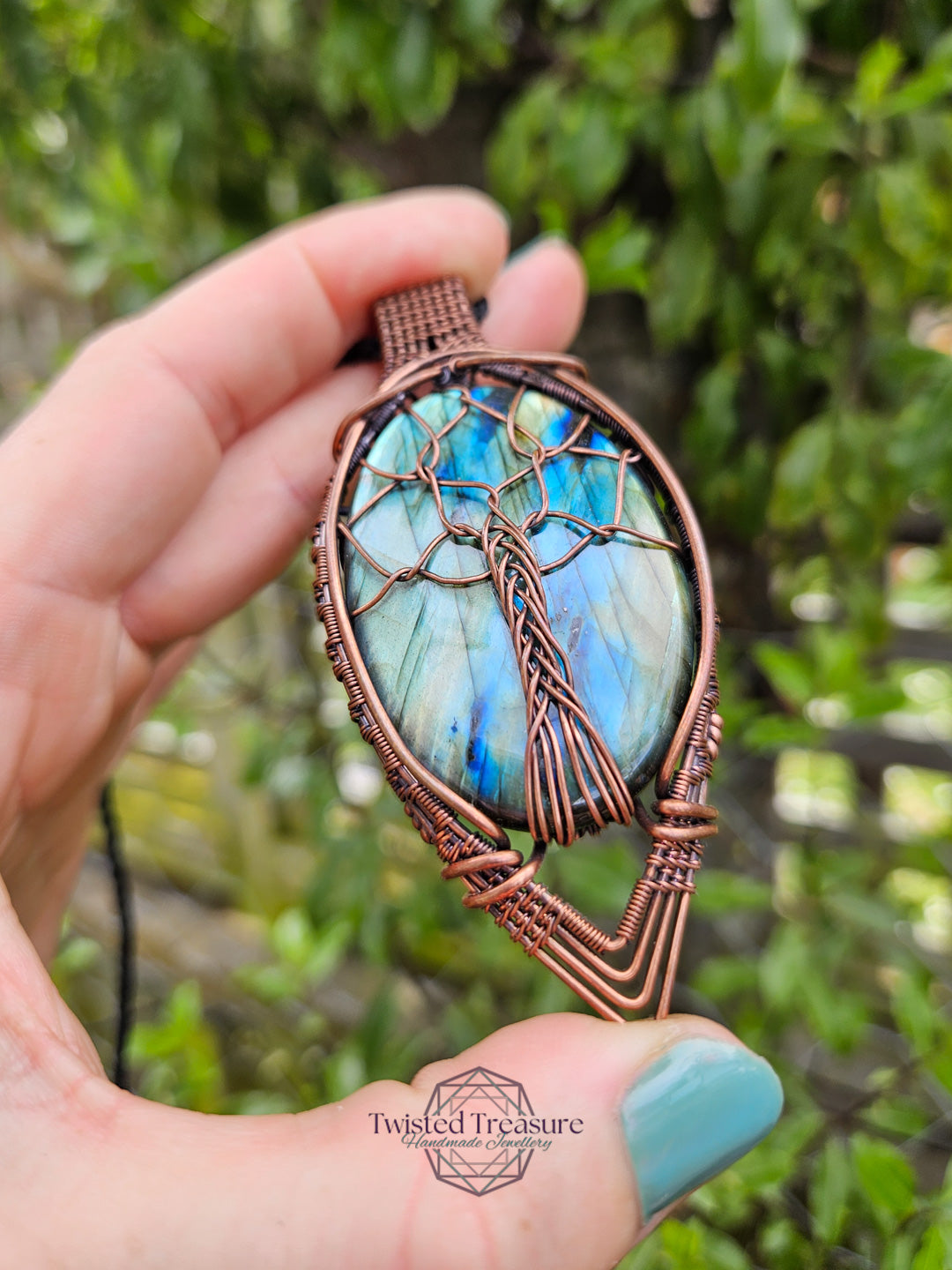 Labradorite and Copper Tree of Life Necklace