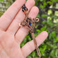 Blue Cubic Zirconia & Copper Sword Necklace
