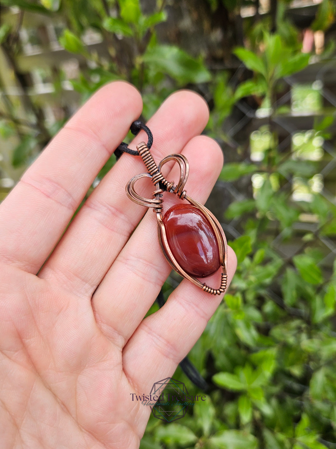 Carnelian Agate and Copper Necklace
