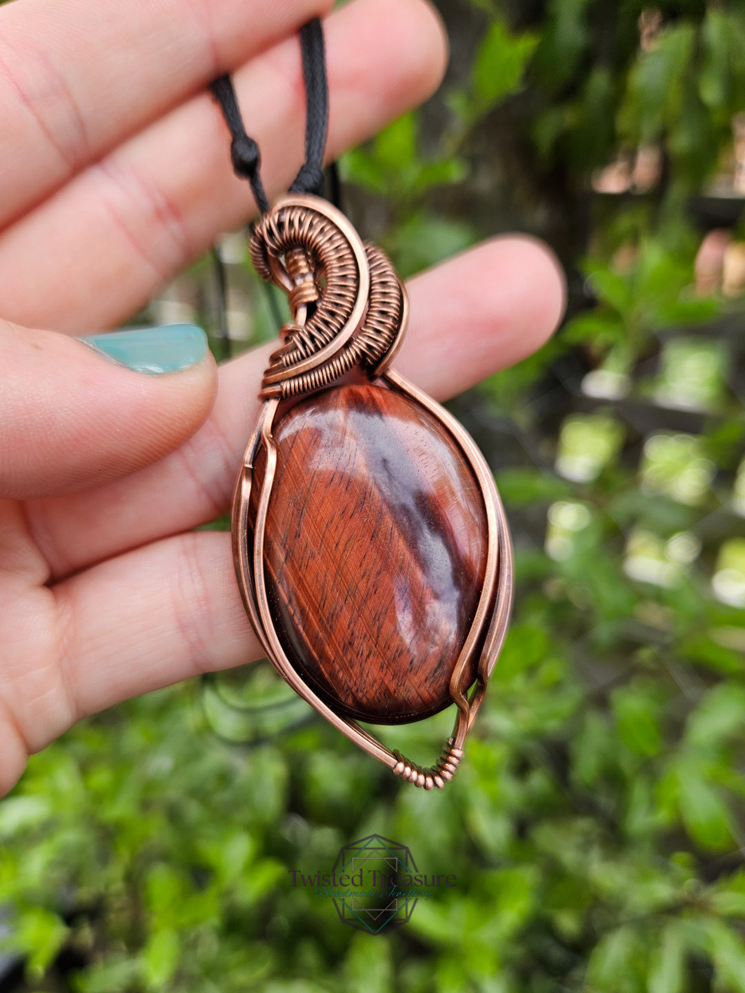 Red Tigers Eye and Copper Necklace