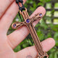 Purple Cubic Zirconia & Copper Cross Necklace