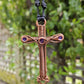 Purple Cubic Zirconia & Copper Cross Necklace