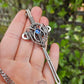 Blue Cubic Zirconia & Sterling Silver Sword Necklace