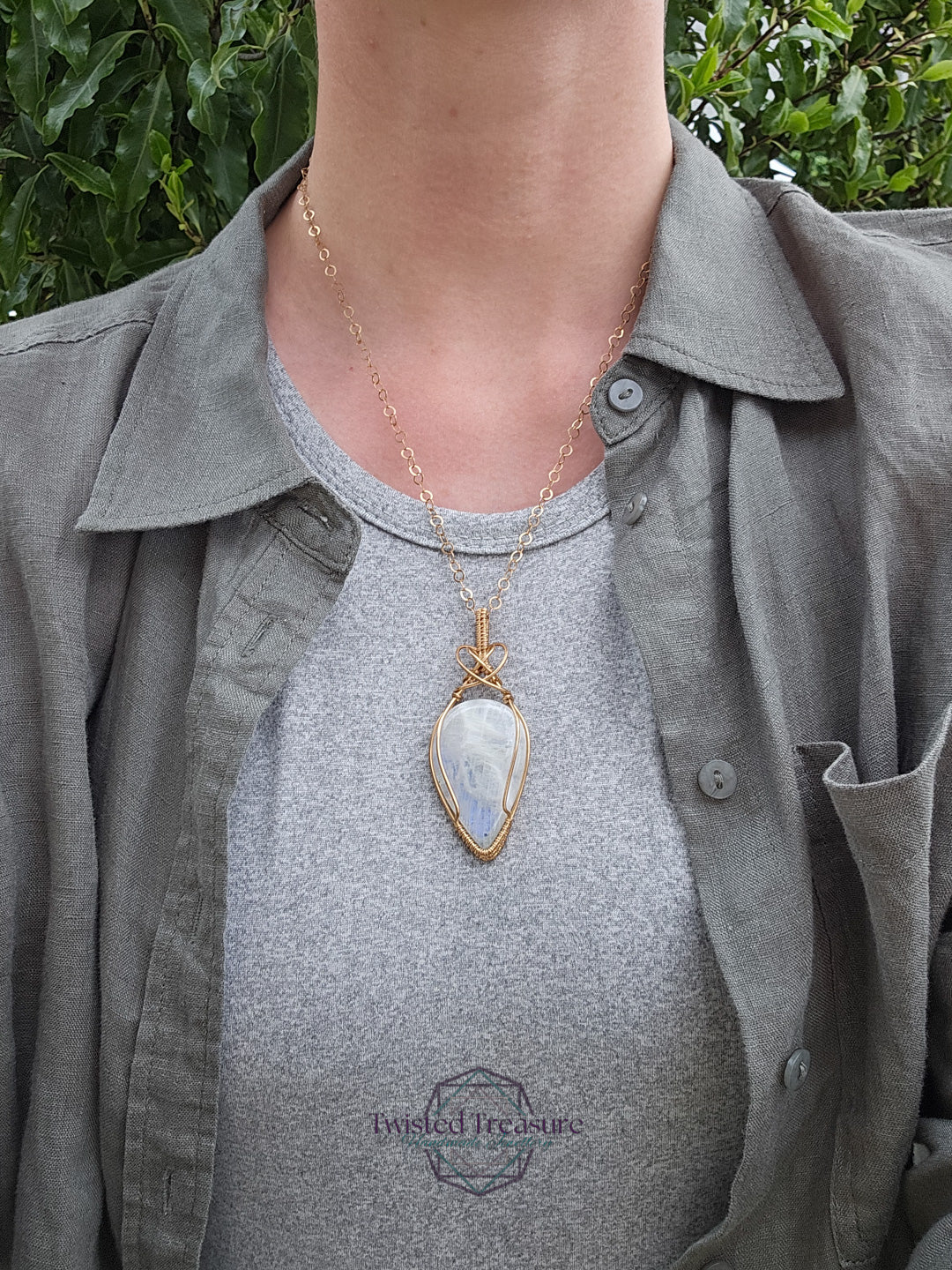 Moonstone and Bronze Necklace