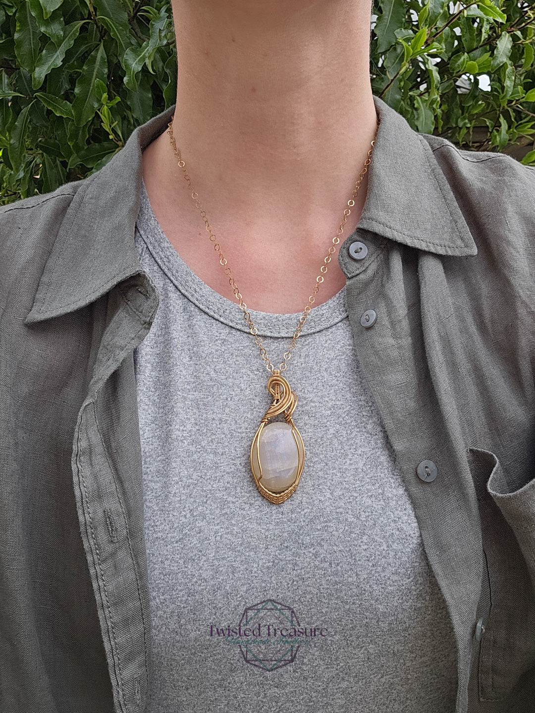 Belomorite and Bronze Necklace