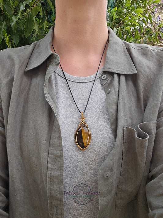 Tiger's Eye and Bronze Necklace