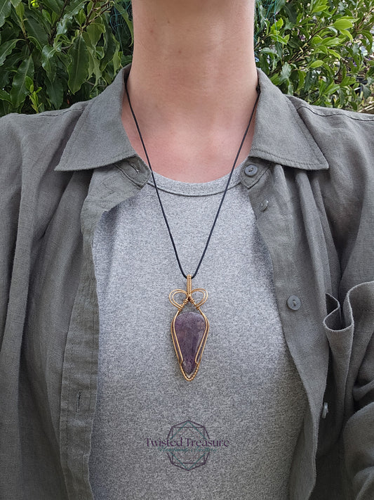 Amethyst and Bronze Necklace