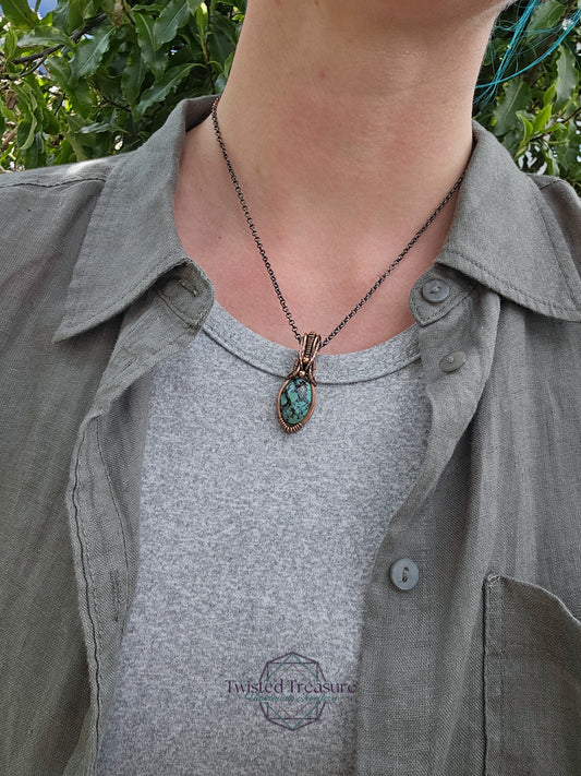 African Turquoise and Copper Necklace