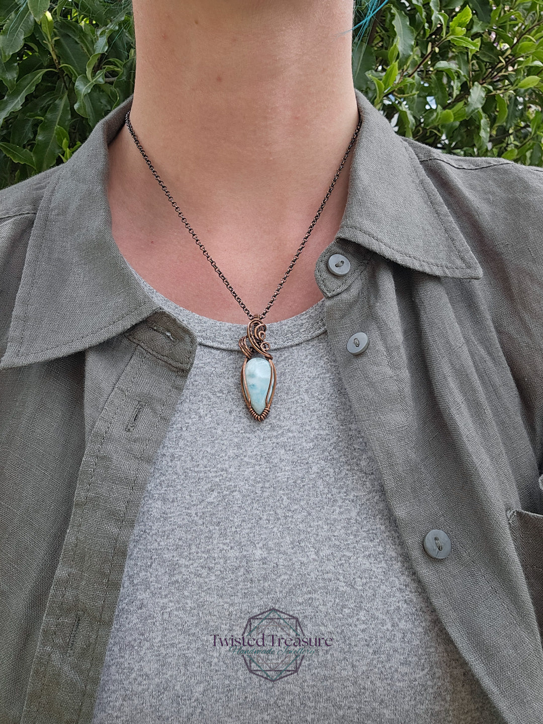 Larimar and Copper Necklace