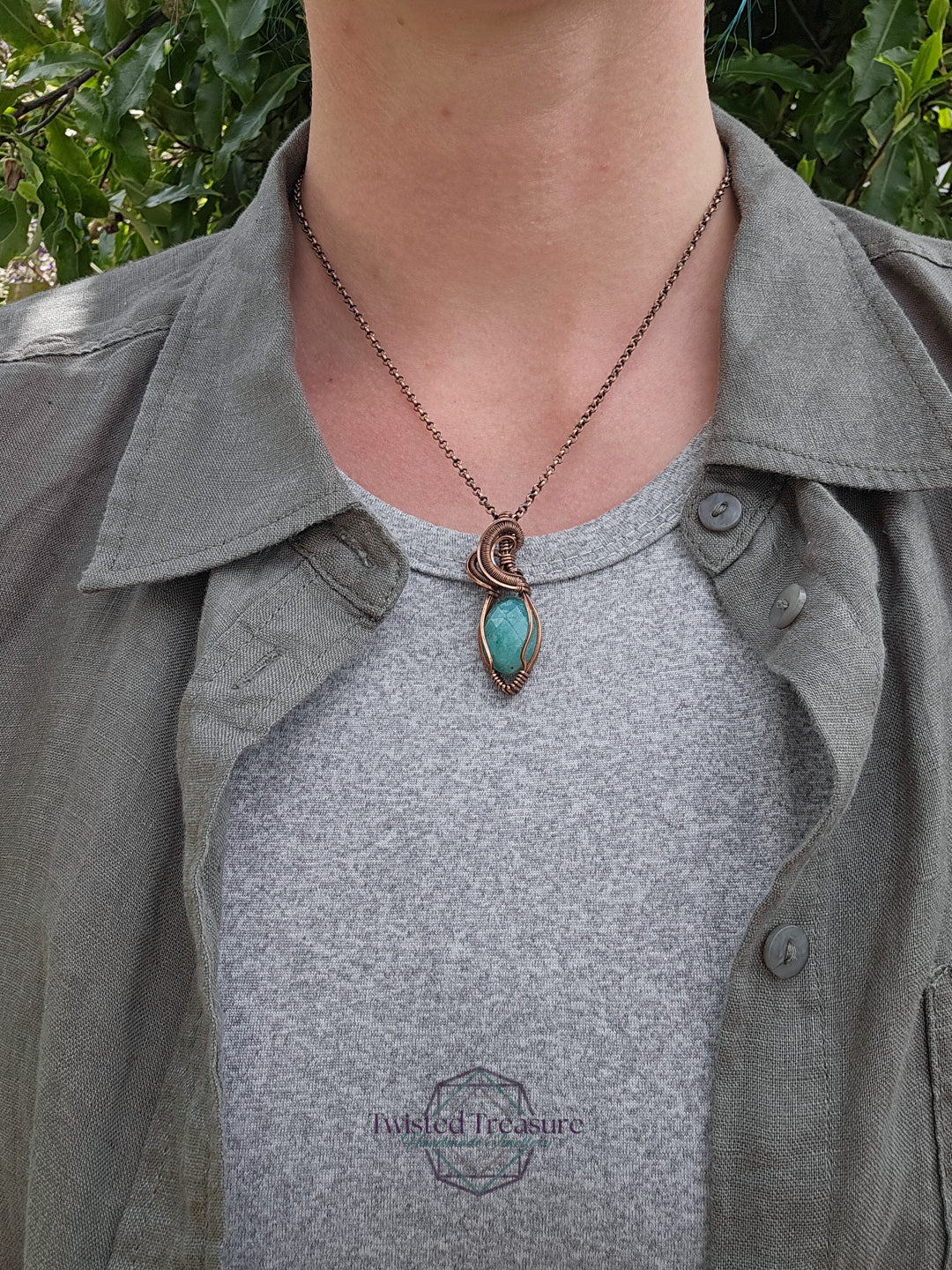 Amazonite and Copper Necklace