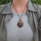 Fossilized Palm Root, Pyrite and Copper Spider Necklace