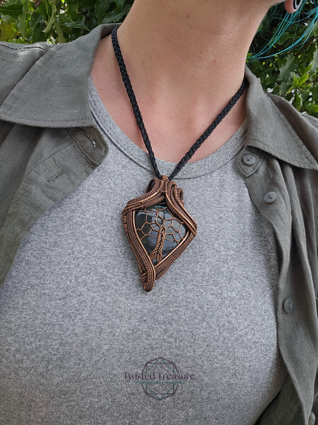 Labradorite and Copper Tree of Life Necklace