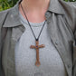 Purple Cubic Zirconia & Copper Cross Necklace