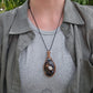Obsidian, Moonstone and Copper Spider Necklace