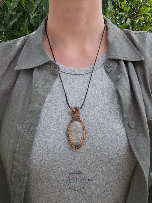 Belomorite, Kyanite and Copper Necklace