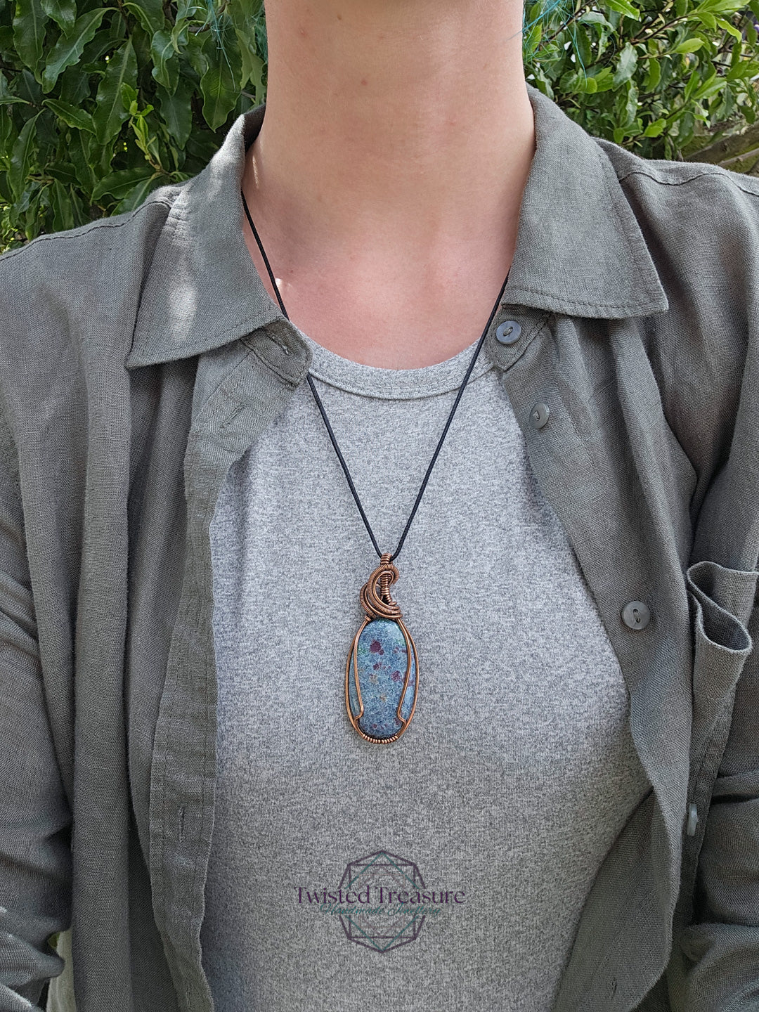 Ruby Kyanite and Copper Necklace