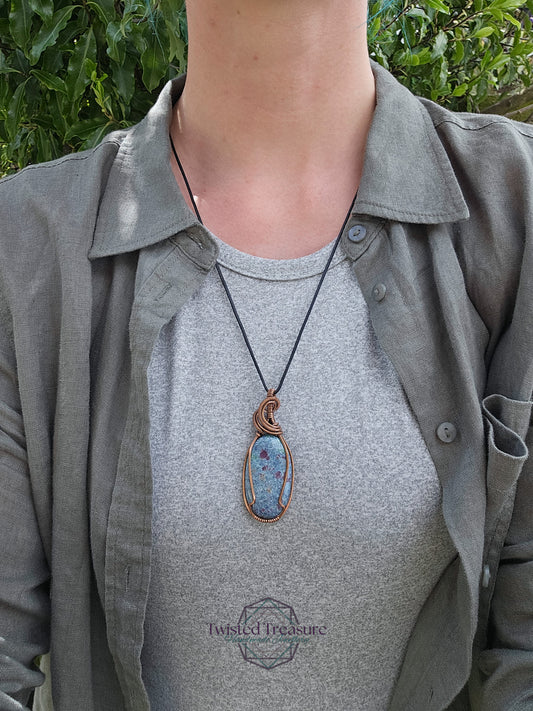 Ruby Kyanite and Copper Necklace