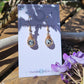 Bronze 'Dew Drop' Earrings - Moonstone with Black Tourmaline