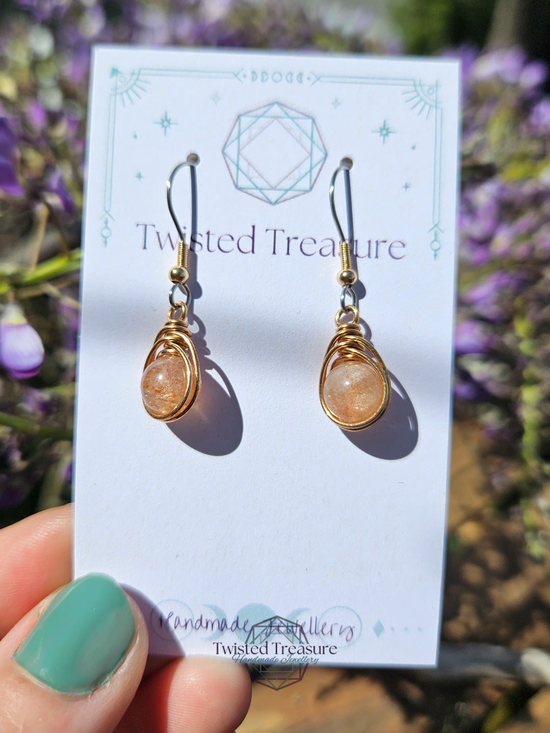 Bronze 'Dew Drop' Earrings - Sunstone