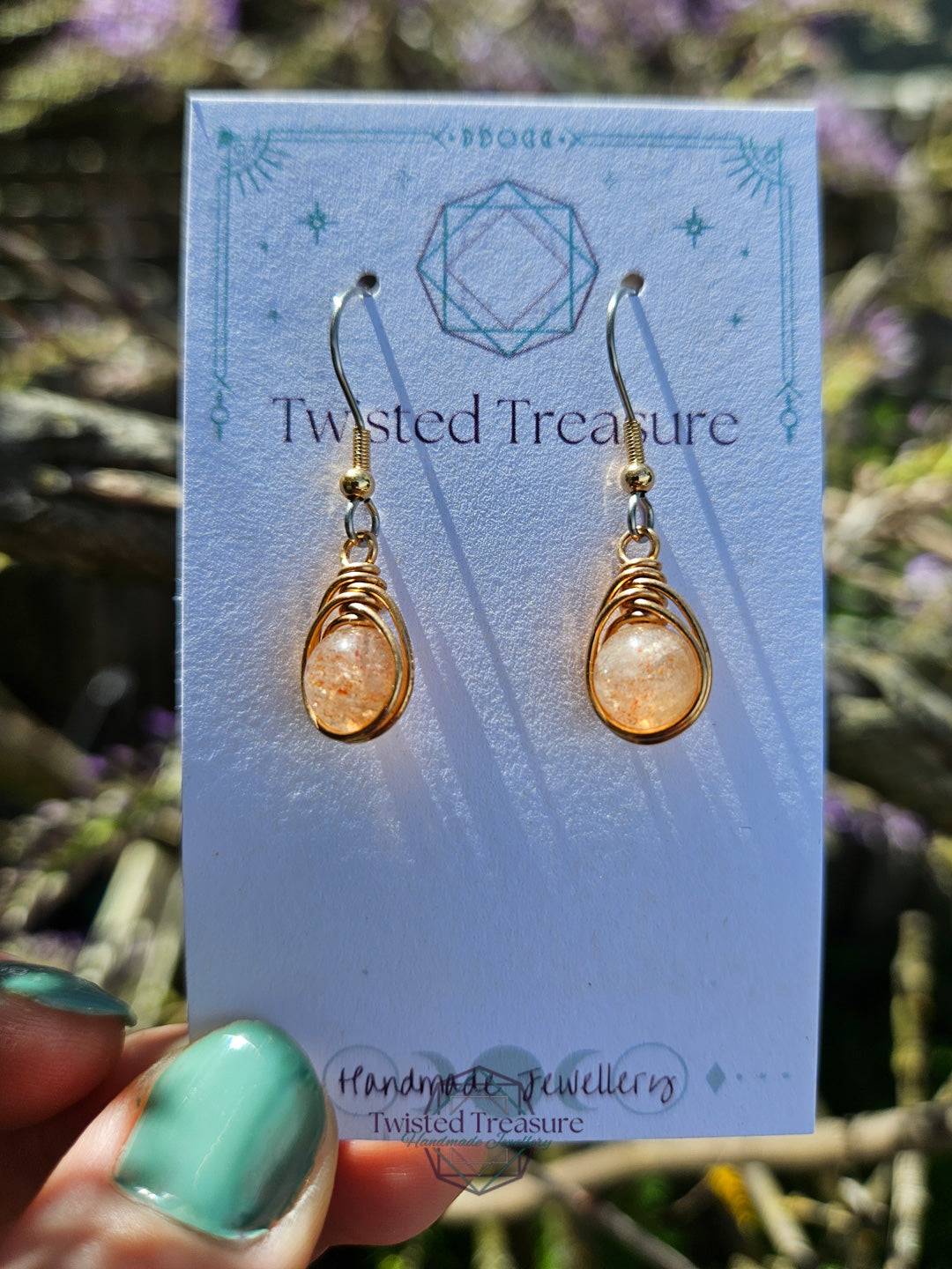 Bronze 'Dew Drop' Earrings - Sunstone