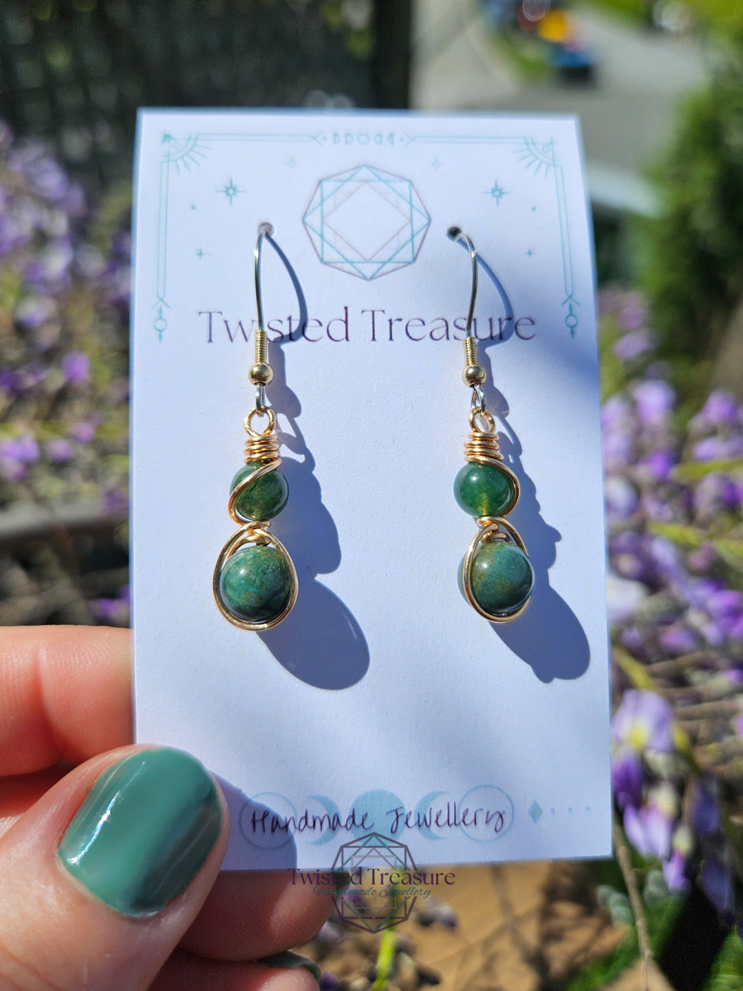 Bronze 'Alchemy' Earrings - Indian Agate