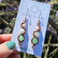 Copper 'Meander' Earrings - Pink Opal