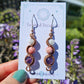 Copper 'Meander' Earrings - Amethyst