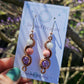 Copper 'Meander' Earrings - Amethyst