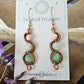 Copper 'Meander' Earrings - Pink Opal
