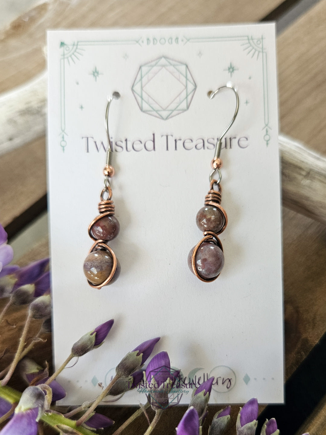 Copper 'Alchemy' Earrings - Indian Agate