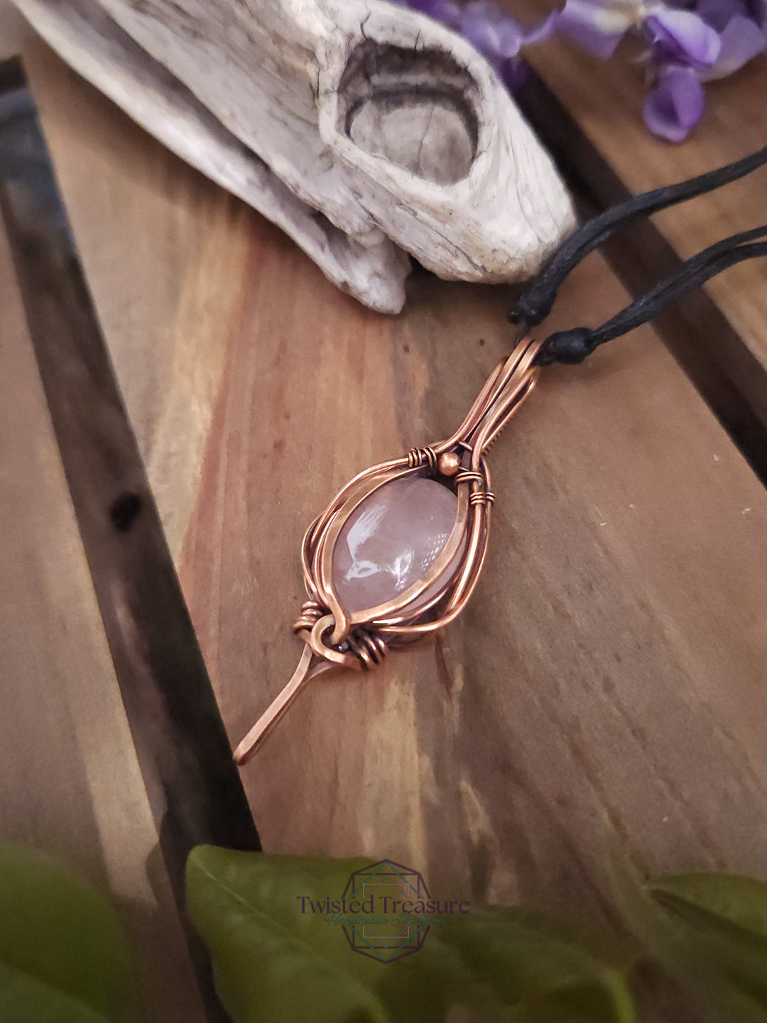 Rose Quartz and Copper Necklace
