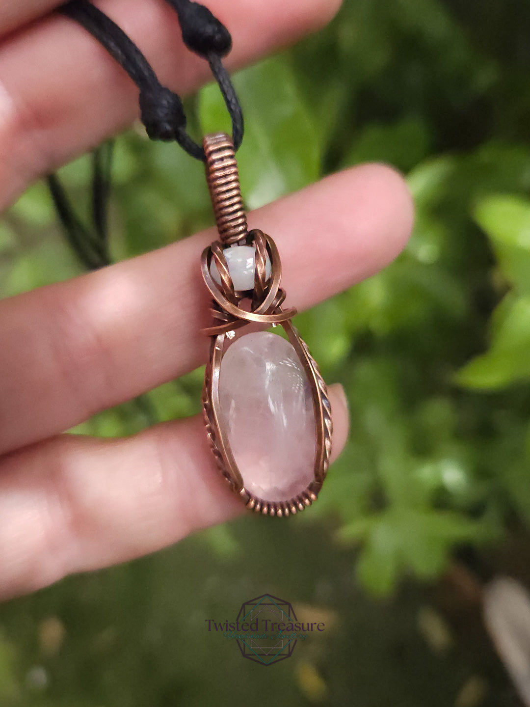 Rose Quartz, Opal and Copper Necklace