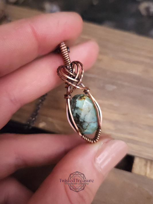 African Turquoise and Copper Necklace