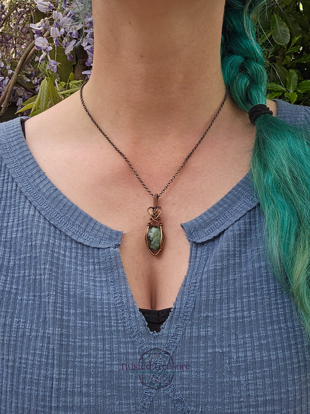 African Turquoise and Copper Necklace