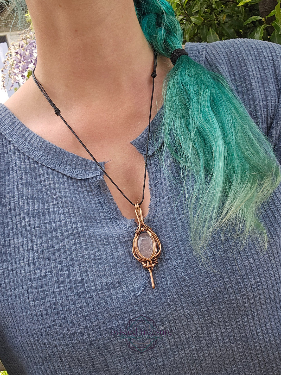 Rose Quartz and Copper Necklace