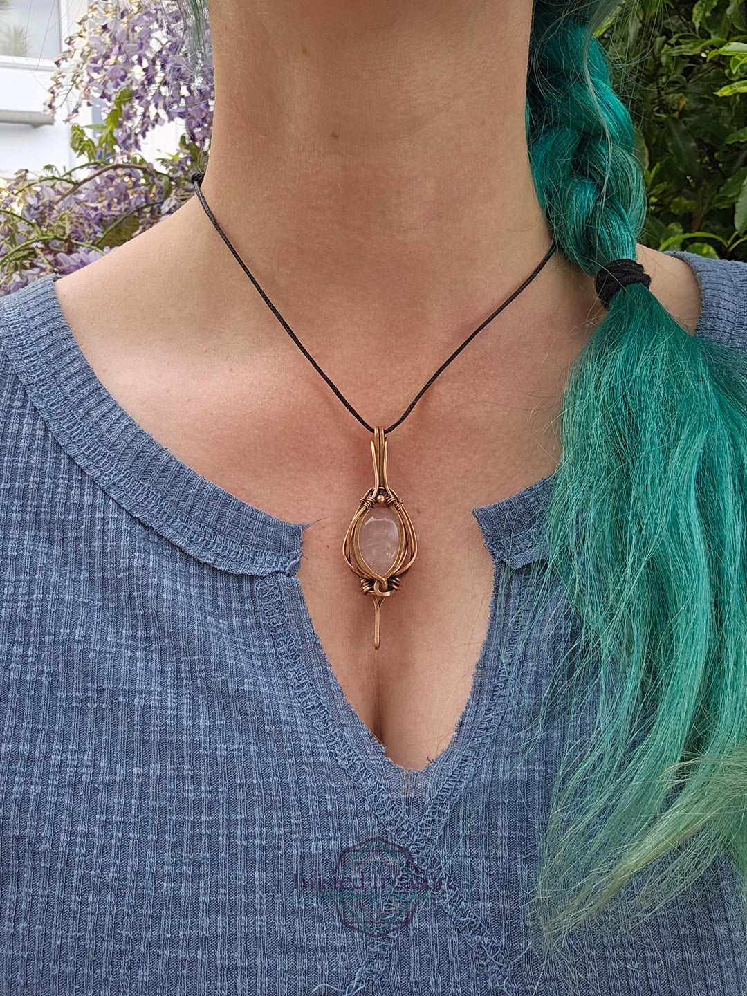 Rose Quartz and Copper Necklace