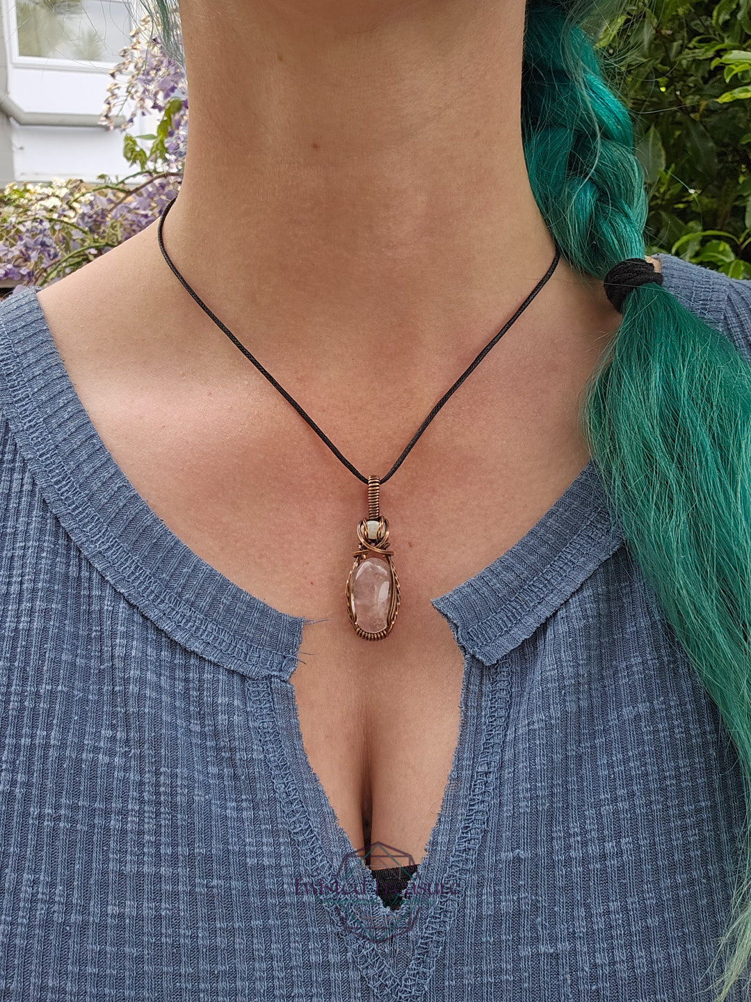 Rose Quartz, Opal and Copper Necklace