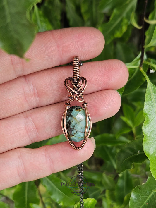 African Turquoise and Copper Necklace