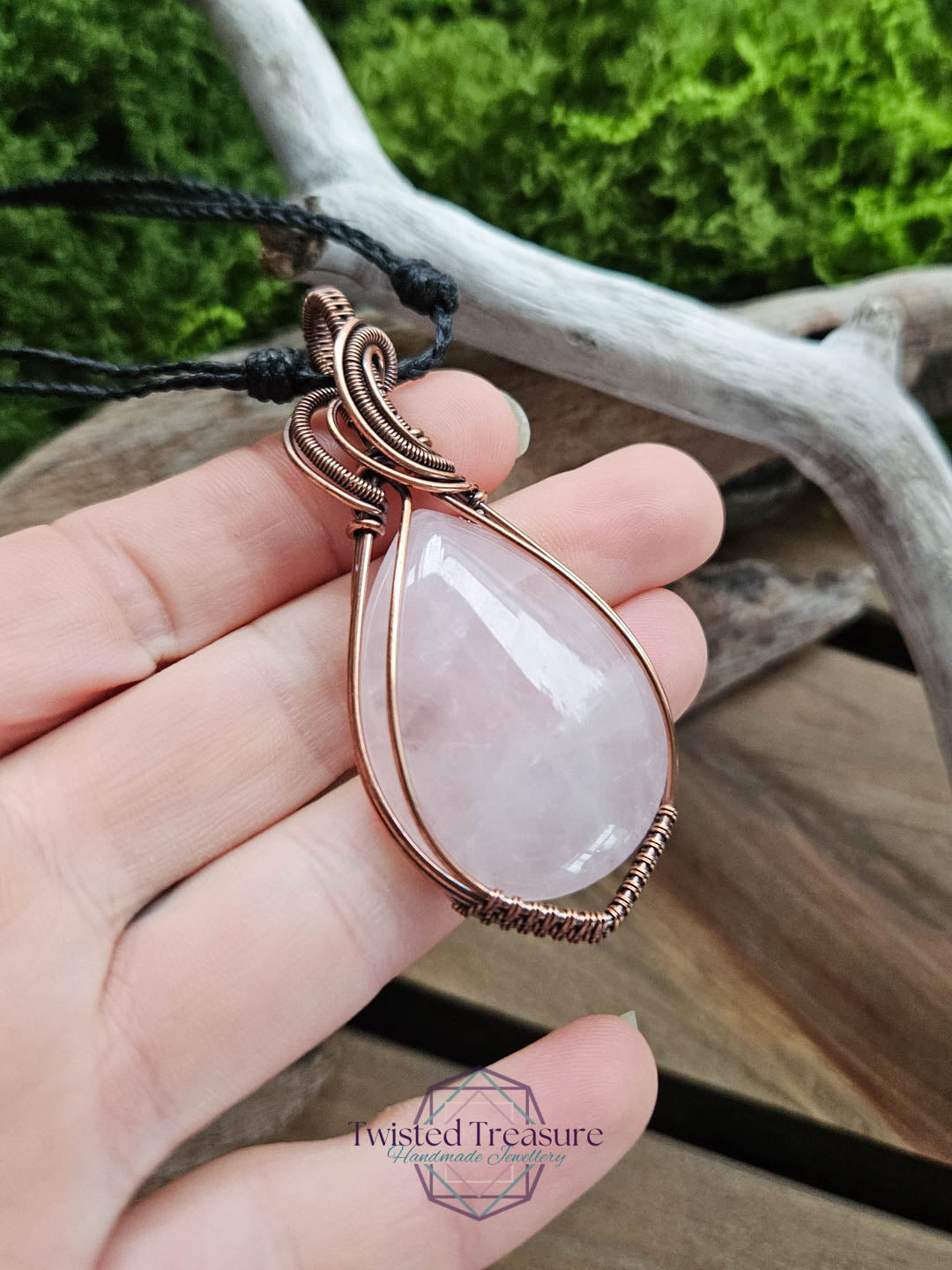 Rose Quartz and Copper Necklace