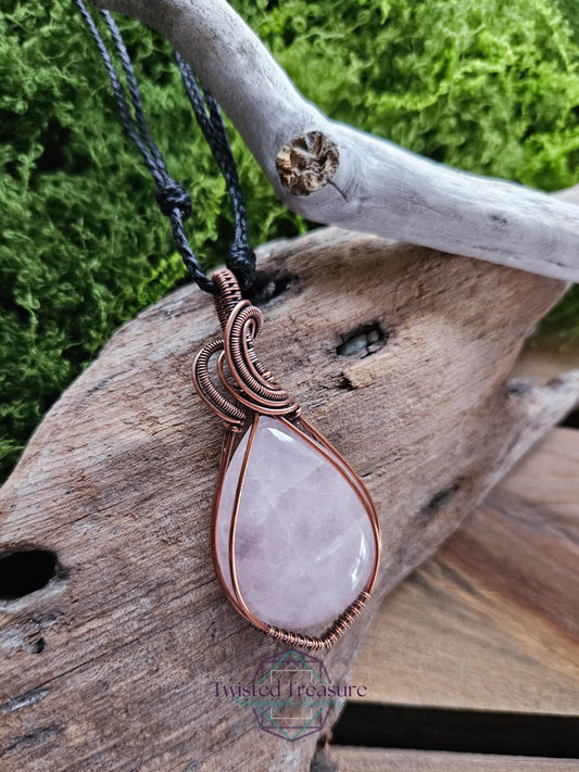 Rose Quartz and Copper Necklace