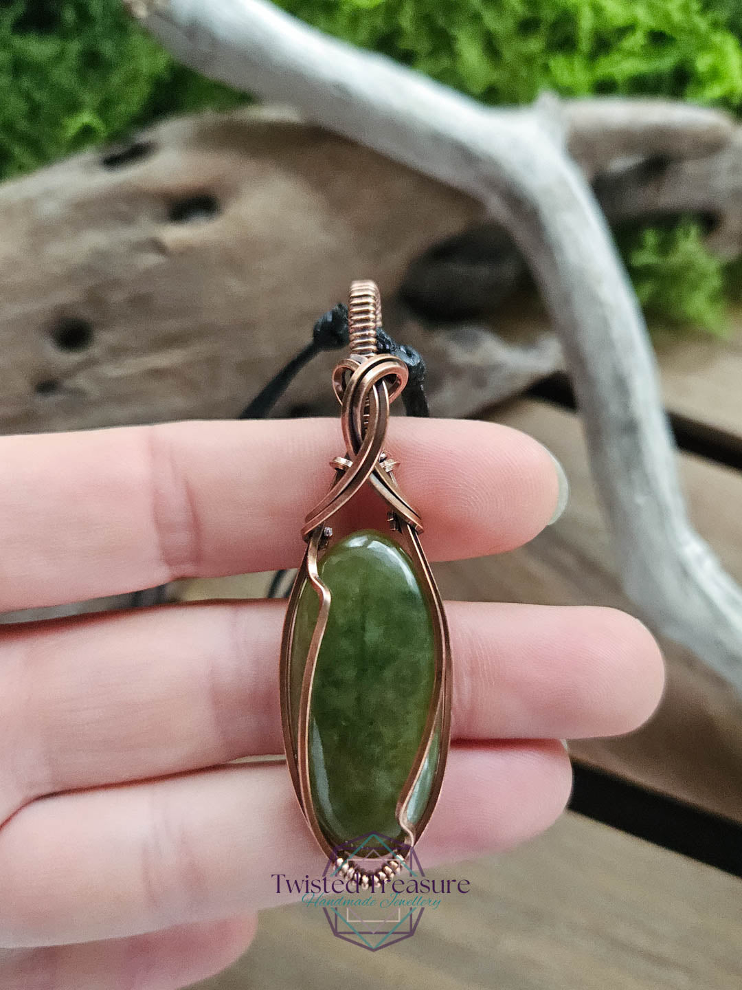 Vesuvianite Copper Necklace