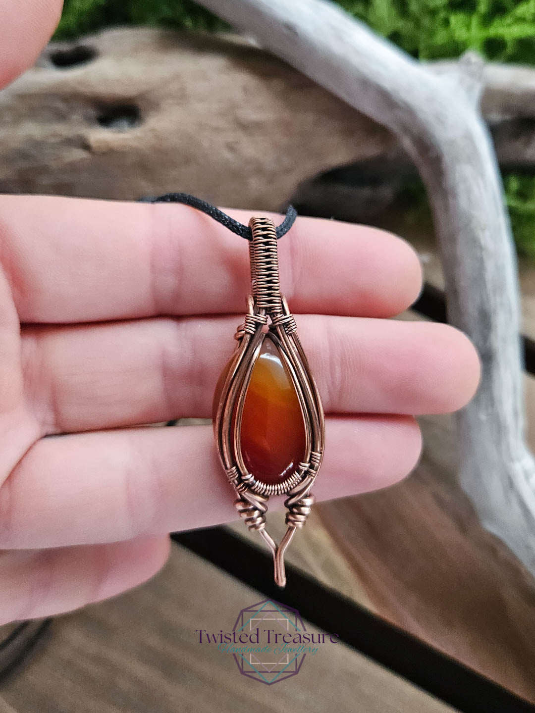 Carnelian Agate Copper Necklace