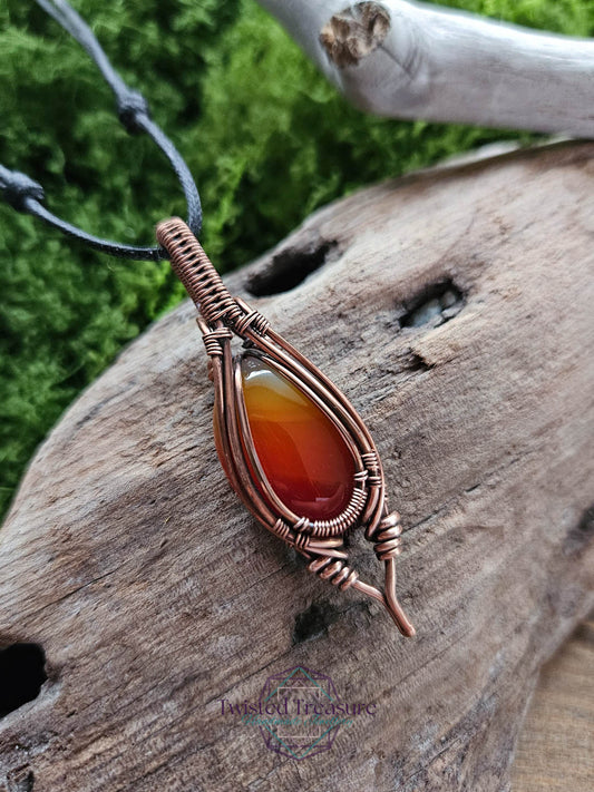 Carnelian Agate Copper Necklace