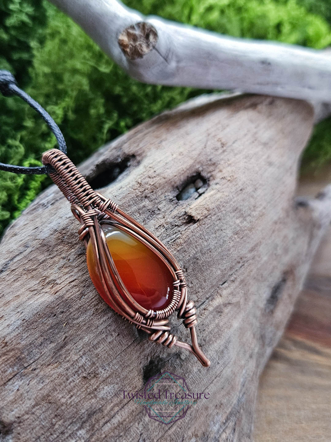 Carnelian Agate Copper Necklace