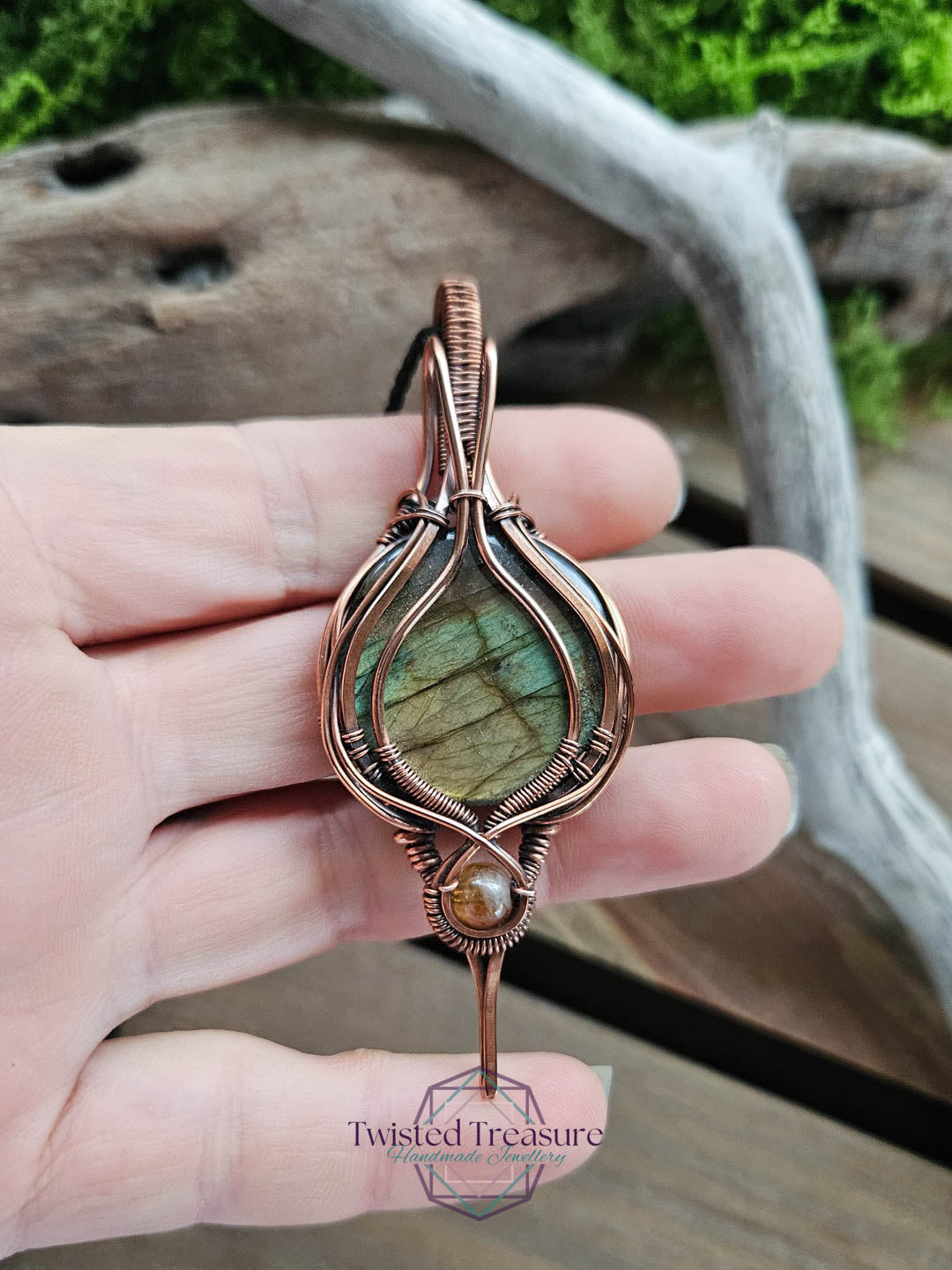 Labradorite and Citrine Copper Necklace