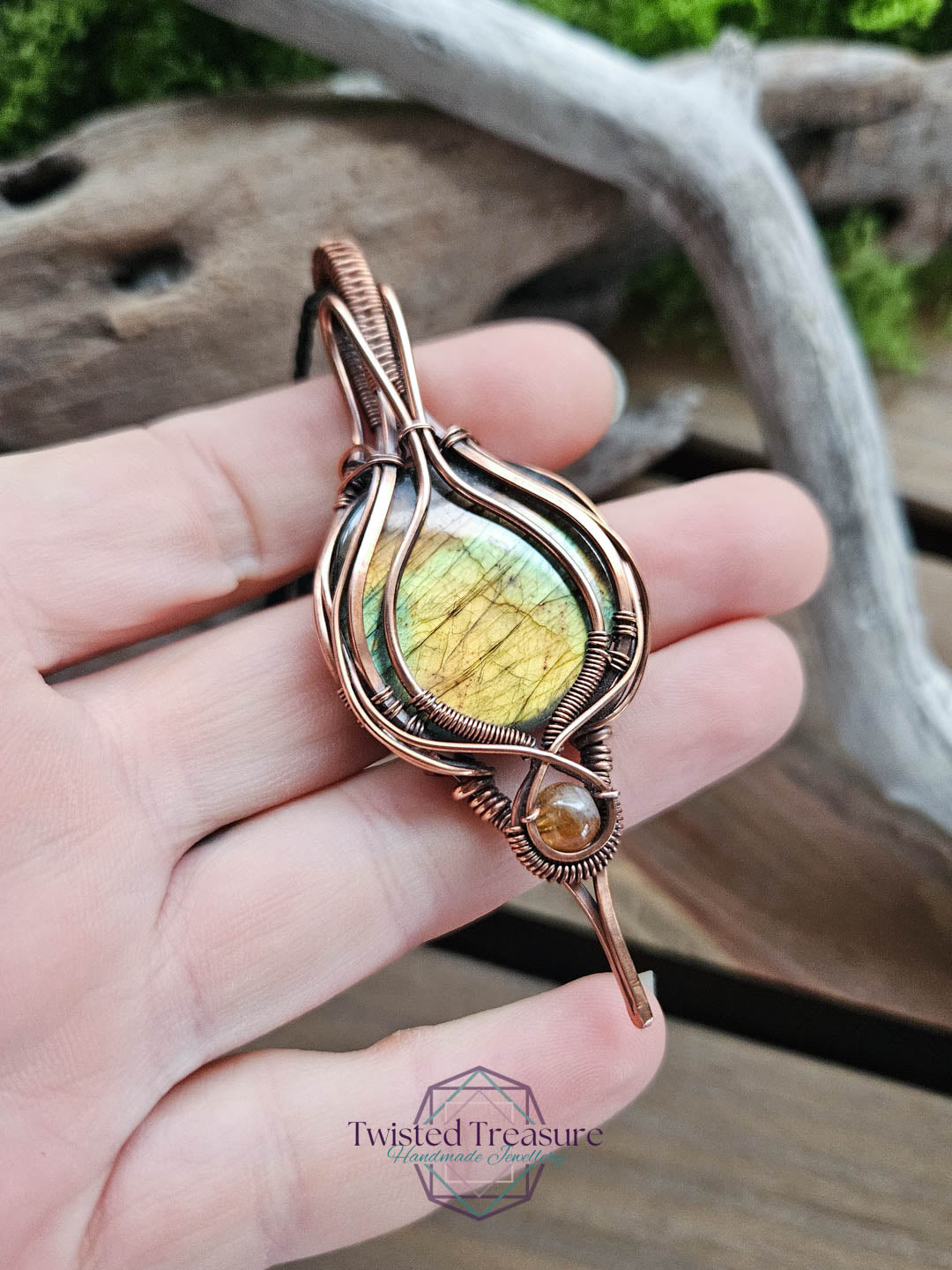 Labradorite and Citrine Copper Necklace