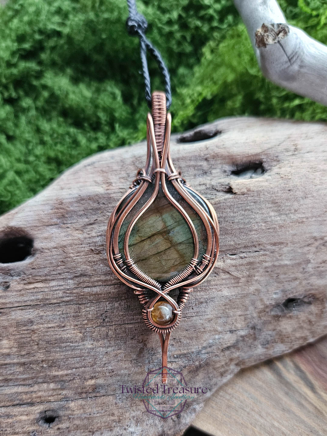 Labradorite and Citrine Copper Necklace
